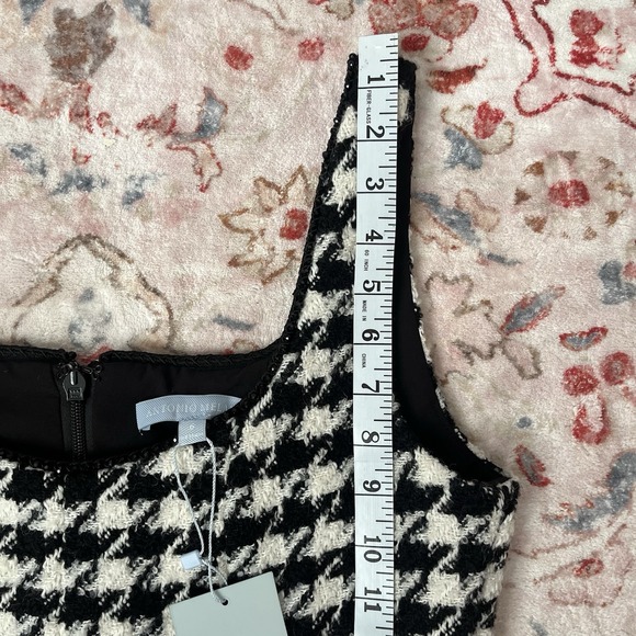 Antonio Melani Macy Wool Blend Houndstooth Square Neck Sleeveless‎ Mini Dress 10 - Picture 12 of 14